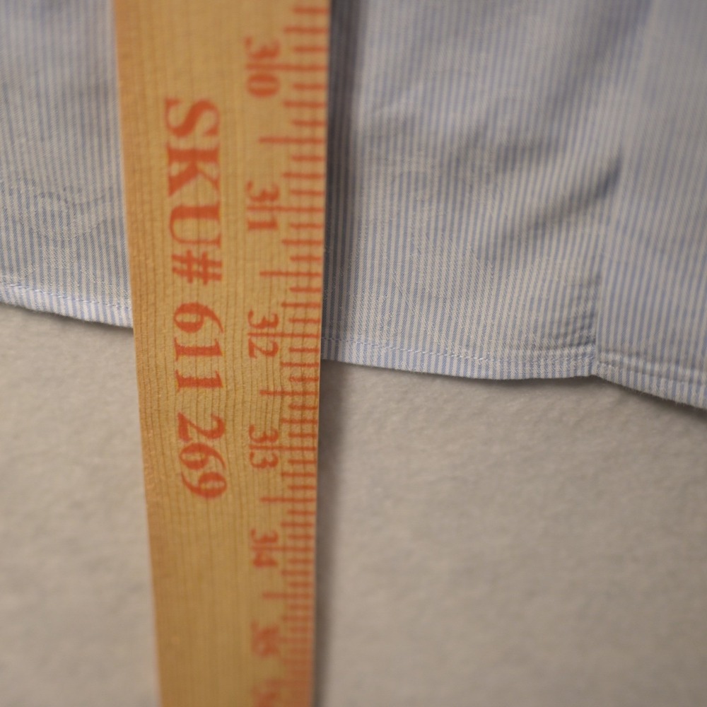 Bugatchi Uomo Mens Light Blue Striped Paisley Damask Classic Fit Dress Shirt L - Picture 6 of 6